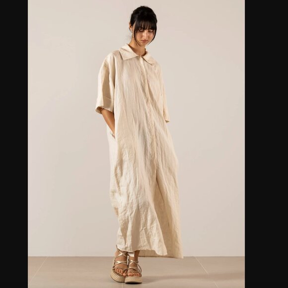 LIMO Spain Linen Maxi Shirt Dress NWOT - Picture 1 of 11